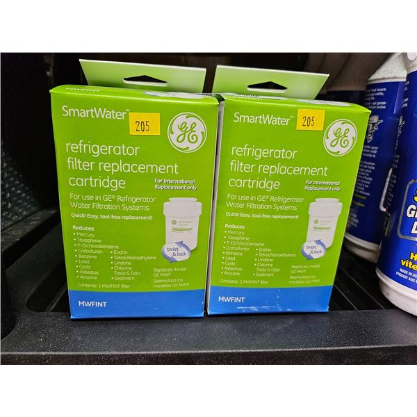 Lot of 2 GE SmartWater MWFINT Refrigerator Filter Replacement Cartridges