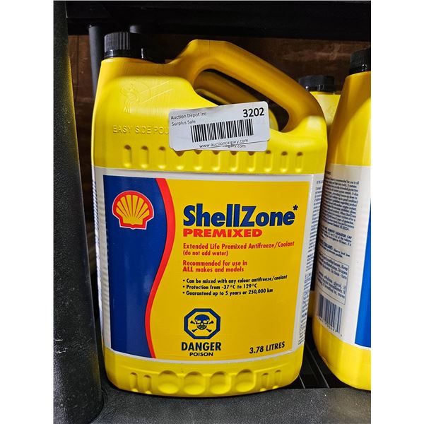 Lot of 2 ShellZone Premixed Antifreeze/Coolant, 3.78 Liters