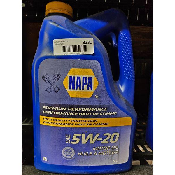 NAPA SAE 5W-20 Motor Oil, 5L High-Quality Protection