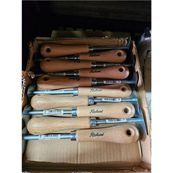 Lot of 10 Robert Sorby Woodturning Chisels with Handles