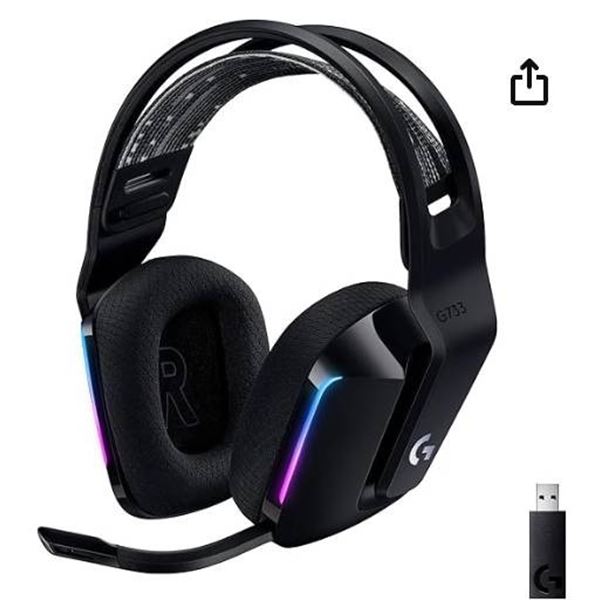 Logitech G733 LIGHTSPEED Wireless Gaming Headset with Suspension Headband, LIGHTSYNC RGB, Blue Voice