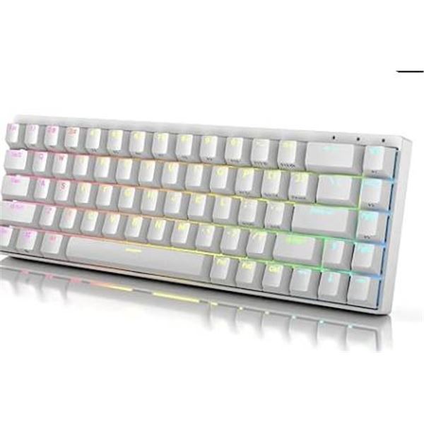 Hades White Mechanical Keyboard with Gateron RGB-Yellow Switches