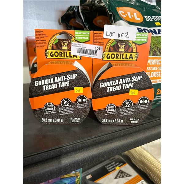 Gorilla Anti-Slip Tread Tape, Heavy Duty, Black, 50.8mm x 3.04m Lot of 2