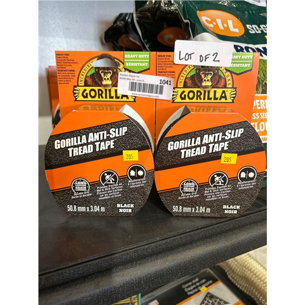 Gorilla Anti-Slip Tread Tape, Heavy Duty, Black, 50.8mm x 3.04m Lot of 2
