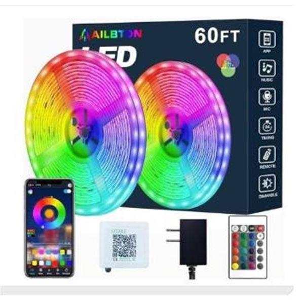 Outdoor LED Strip Lights, 60ft