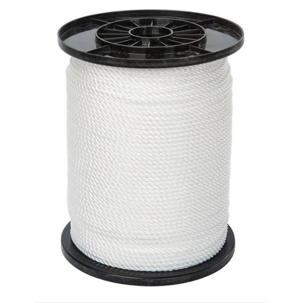 Ben-Mor Twisted Polypropylene Rope – 3 Strands – White – 900-ft x 3/16-in