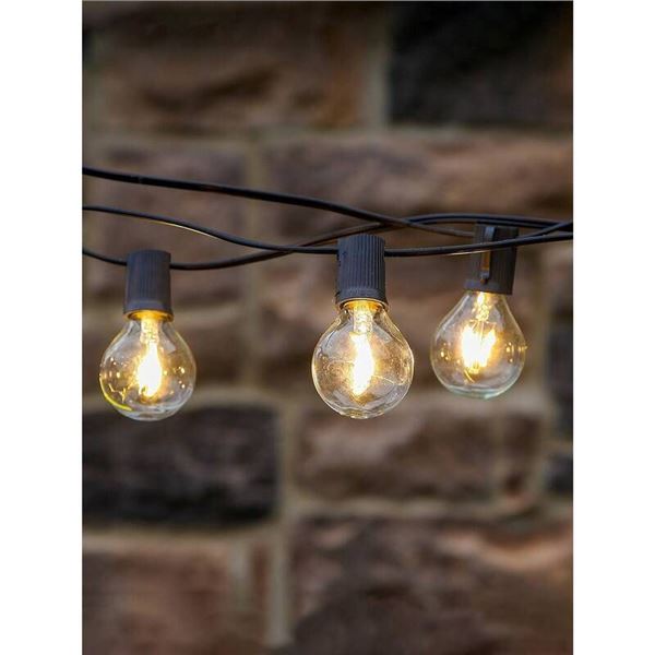 Brightech Ambience Pro Globe LED String Lights, 1W, 24 Ft, Black Wire