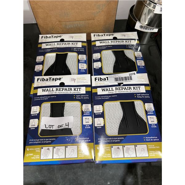 FibaTape Wall Repair Kit Lot of 4, Self-Adhesive, 4 in. Patch Size