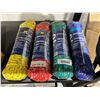Image 1 : Ben-Mor 3/8 in x 100 ft Braided Polypropylene Rope – Lot of 4 (Yellow, Red, Green, Blue)