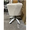 Image 3 : Linon Colton Steel Base Sherpa Upholstered Office Chair with Wheels, Natural