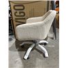 Image 4 : Linon Colton Steel Base Sherpa Upholstered Office Chair with Wheels, Natural