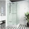 Image 1 : VIGO VG6011BNCL48 Clear Glass Shower Door With Brushed Nickel Finish
