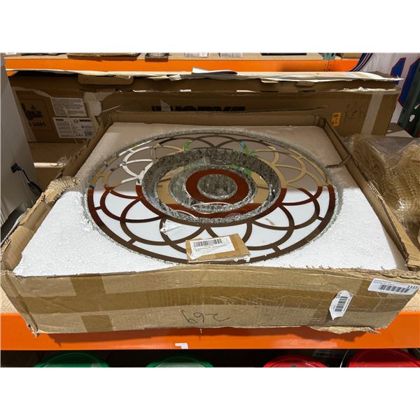 21-Inch Crystal Ceiling Lamp 3 Rings for Living Room or Bedroom (Cool White)