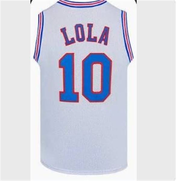 Movie Edition Men’s Space Jam (Tune Squad) 10# LOLA Classic sports basketball jerseys White