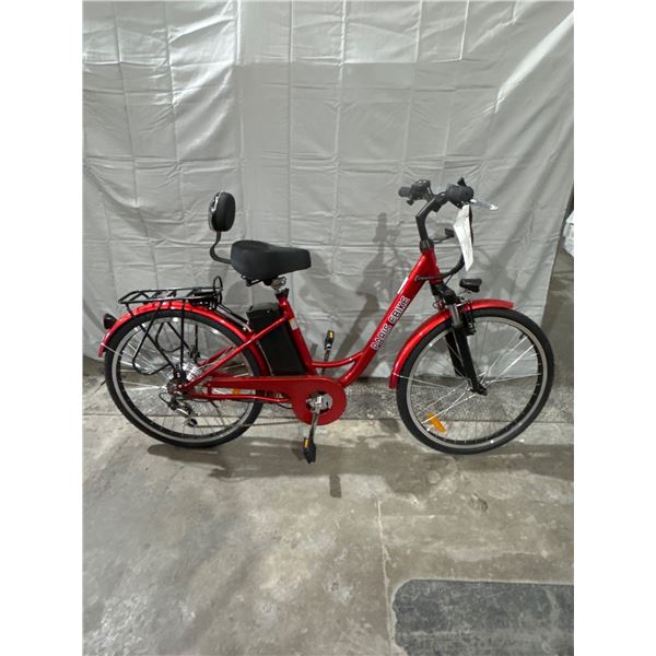 Paris Step Thru E-Bike with 26×1.75 Tires and Rear Rack  -NEW Floor Model includes Battery & Charger