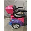 Image 7 : Daymak Roadster Mobility Scooter in Pink , Bluetooth mp3, lockable rear carrying case -NEW Floor Mod