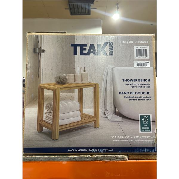 TEAK Haus Shower Bench Made From FSC-Certified Teak