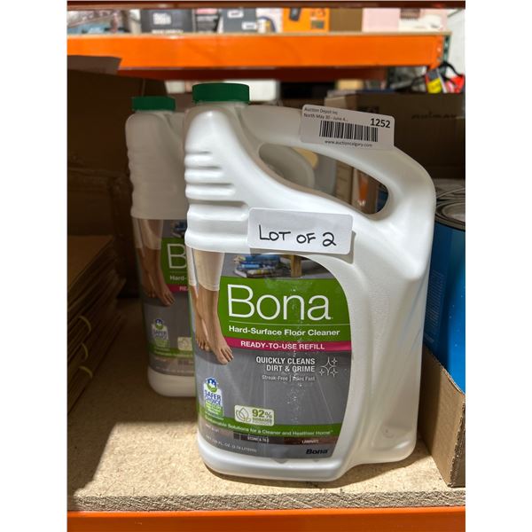 Bona Hard-Surface Floor Cleaner, Ready-To-Use Refill, 2-Pack x 3.78L