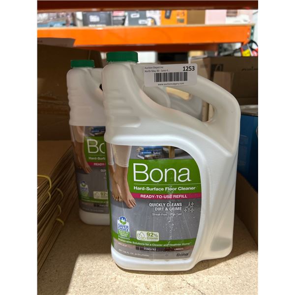 Bona Hard-Surface Floor Cleaner, Ready-To-Use Refill, 2-Pack x 3.78L