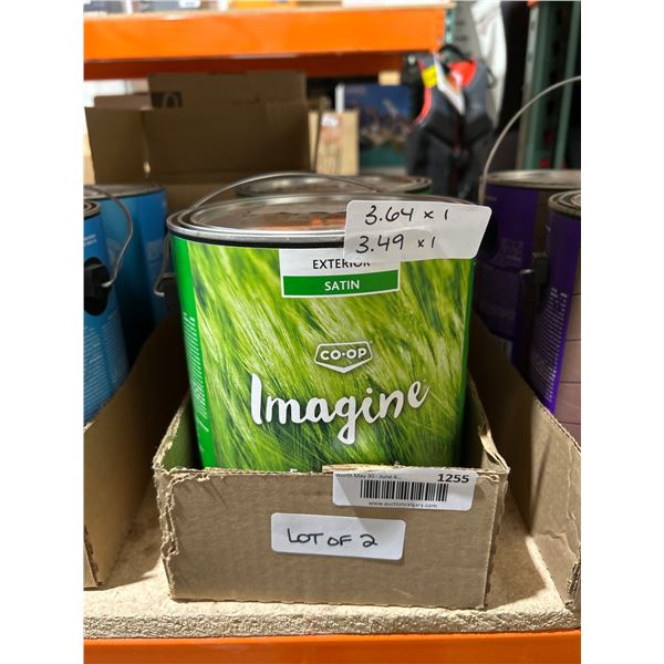 Co-op Imagine Exterior Satin Paint (White C6100, Deep C6197) Lot of 2