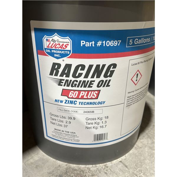 Lucas Oil Products Racing Engine Oil 60 Plus – Part #10697 – 5 Gallons
