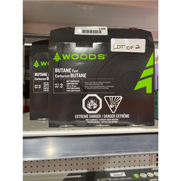Woods Butane Fuel 3-Pack (227 g Each) Lot of 2