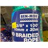 Image 3 : Ben-Mor Diamond Braided Polypropylene Rope, 3/8″ x 100′ (10mm x 30m), Lot of 4