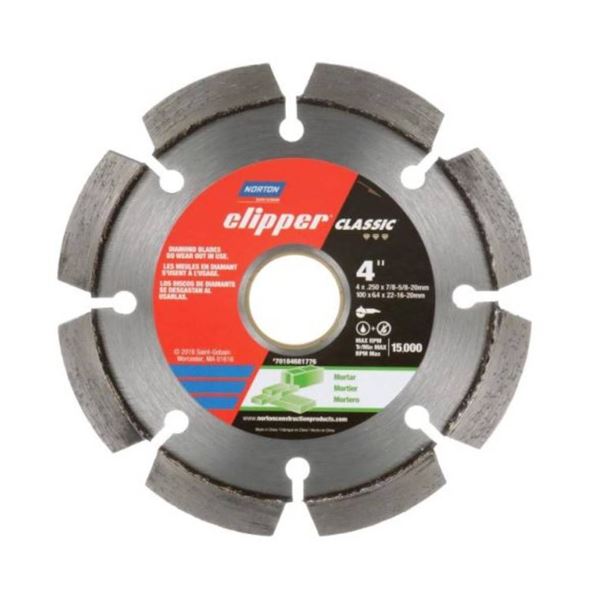 Norton Clipper Classic 4″ x 1/4″ Diamond Dry Tuck Pointing Blade