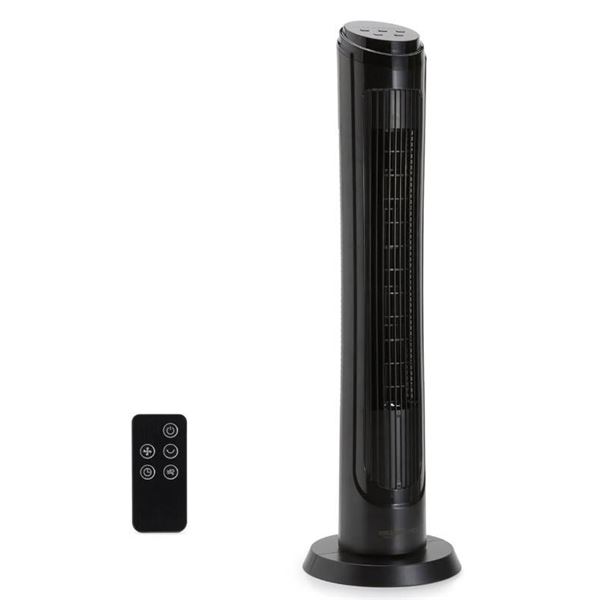 40-In Oscillating Tower Fan with Remote Control, Black