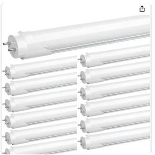Jesled T8 4FT LED Tube 12-Pack Tube Shop Lights, Model CA-01-V
