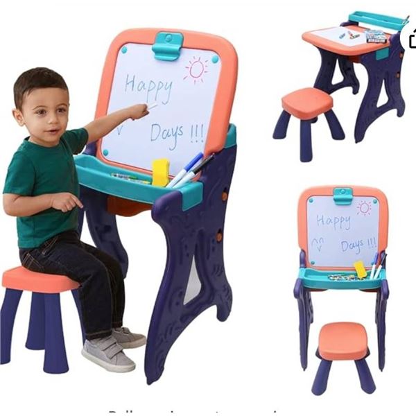 Art Painting Learning Table with Chair for Toddlers,