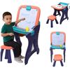 Image 1 : Art Painting Learning Table with Chair for Toddlers,