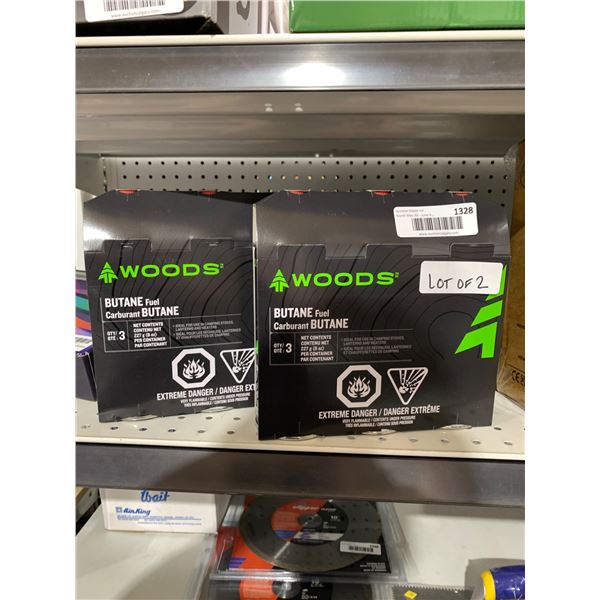 Lot of 2 Woods Butane Fuel 3-Pack, 227 g Per Container