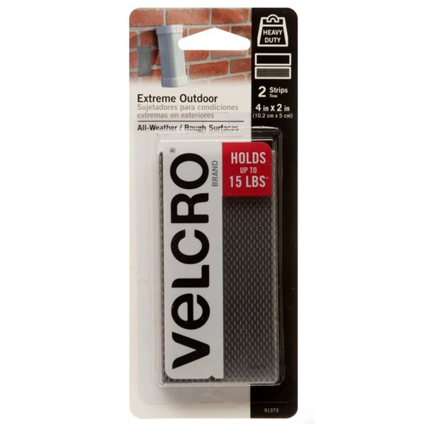 Velcro Extreme Outdoor 4 in x 2 in Strips, Lot of 3 (18 Packs)