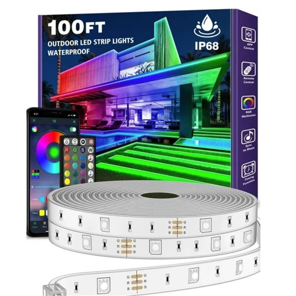 Ailbton 100ft Outdoor LED Strip Lights, Waterproof