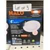 Image 3 : Halo 4-Inch 5-Color and Lumen Selectable Slim Canless LED Downlight Lot of 3