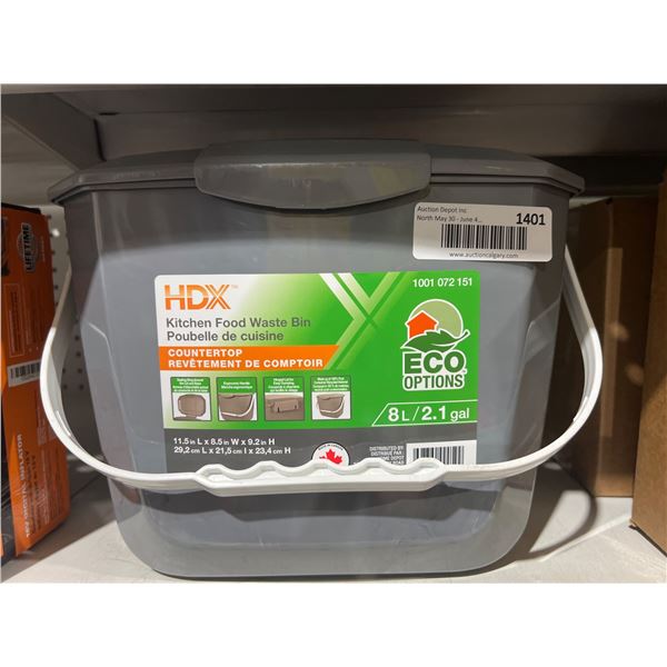 HDX 8L Kitchen Food Waste Bin, Model 1001 072 151