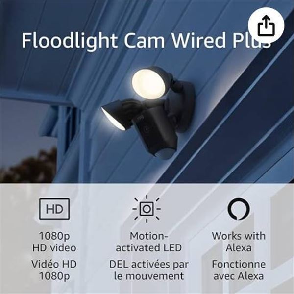 Ring Floodlight Cam with Two-Way Talk and Siren – Black