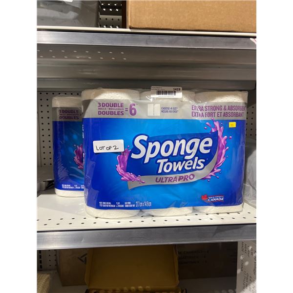 Sponge Towels Ultra Pro 6 Double Rolls (Lot of 2)