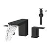 Image 1 : Widespread Double Handle High-Arc Bathroom Faucet Water-Saving with Drain Kit In Matte Black Not exa