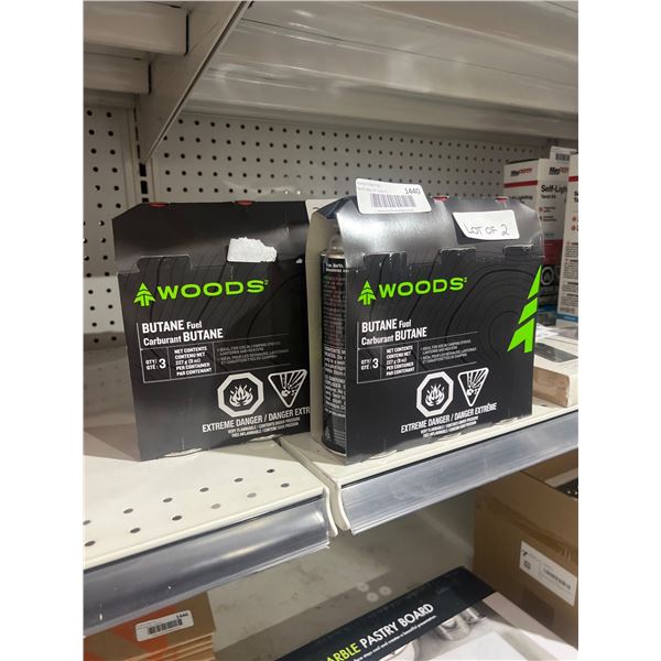 Woods Butane Fuel, 3-Pack, Lot of 2