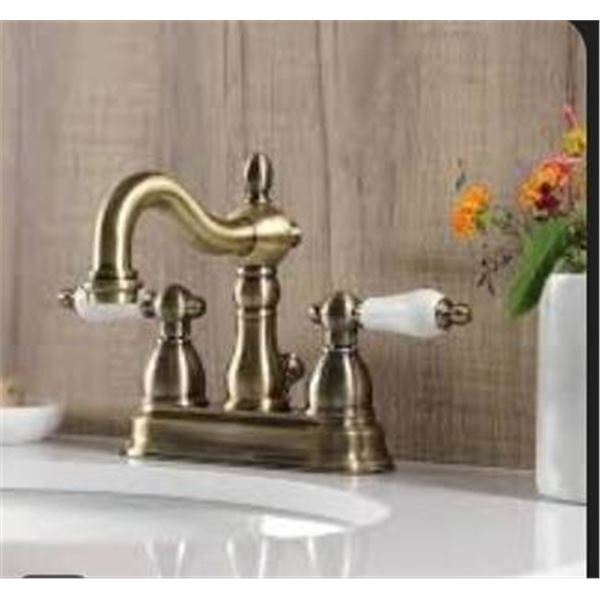 Kingston KB1603PL Heritage Collection 4-Inch Centerset Lavatory Faucet in Antique Brass Finish