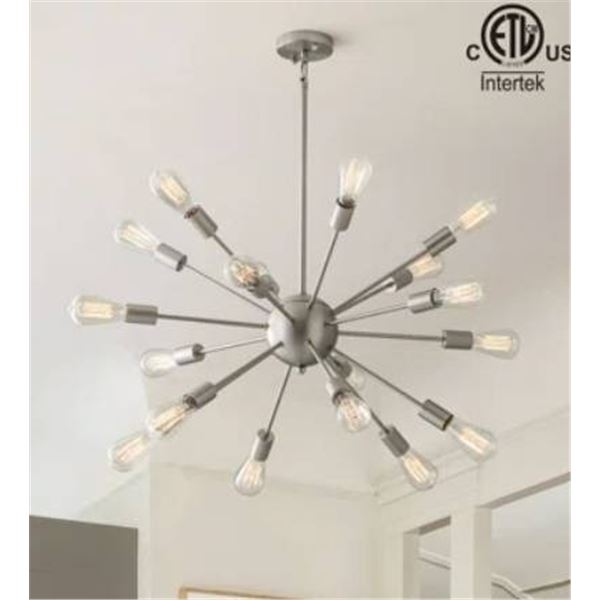 Vinlus 18-Light Sputnik Chandelier Light, Brushed Nickel Finish