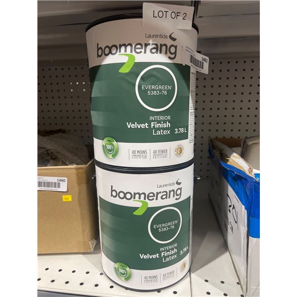 Laurentide Boomerang Evergreen 5383-76 Interior Velvet Finish Latex 3.78L (Lot of 2)