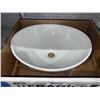 Image 2 : KES White Oval Ceramic Vessel Sink with Drain Assembly