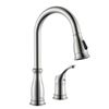 Image 1 : 2 Hole Kitchen Faucet with Pull Down Sprayer, Stainless Steel Brushed Nickel Commercial Kitchen Sink