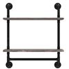 Image 2 : FODUE Industrial Pipe Shelf,Rustic Wall Shelf with Towel Bar 2 Shelves