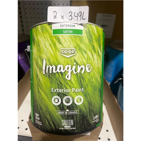 Co-op Imagine Exterior Satin Paint, Deep C6197, 3.49L, Set of 2