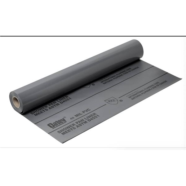 Oatey 41594 40ft x 5ft PVC Shower Pan Liner – Grey
