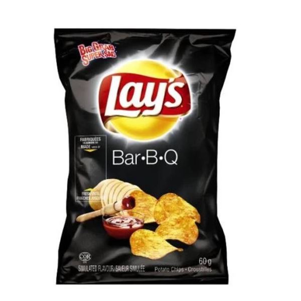 Lay’s Bar-B-Q Flavored Potato Chips, Snack Size, 32 x 60g